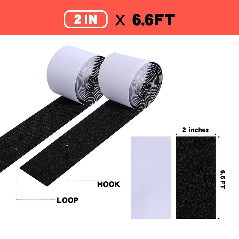 SATONE Pedalboard Mounting Tape - Hook and Loop Strips with Adhesive for Guitar Pedal Board, Heavy Duty Pedal Grip Tape - 2IN Wide 6.6FT Long - Image 2